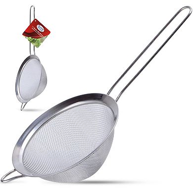 Alpine Cuisine Stainless Steel Strainer 7-inch With Durable Mesh & Sturdy Handle