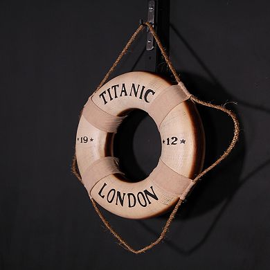 18"h Titanic Life Preserver Creme Novelty Collectable Decor