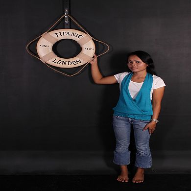18"h Titanic Life Preserver Creme Novelty Collectable Decor