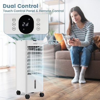 3-in-1 Evaporative Air Cooler With Remote For Home Office-White