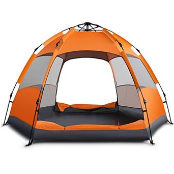 Instant Pop Up Tent 4 Person Orange