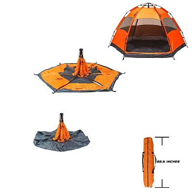 Instant Pop Up Tent Person Orange