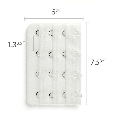 Bra Extensions Elastic Bra Extenders 3 Rows 4 Hooks, 3 Pcs