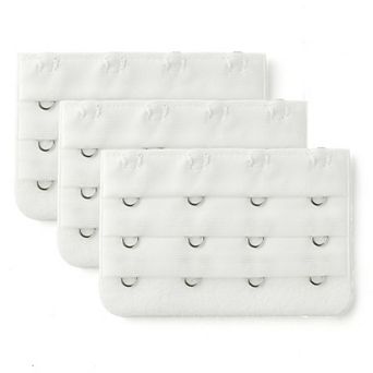 Bra Extensions Elastic Bra Extenders 3 Rows 4 Hooks, 3 pc
