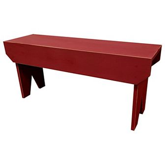 36" Distressed Red Unique Rectangular Comfortable Bench