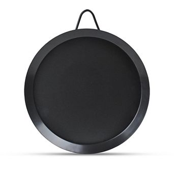Alpine Cuisine Nonstick Round Comal 11" Black Carbon Steel Tortilla Comal With Single Handle