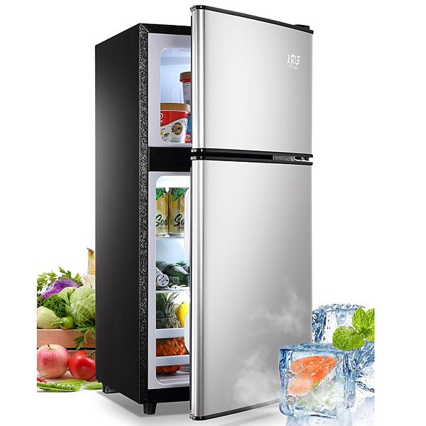 3.2 Cu Ft. Mini Fridge With Freezer, Compact Freestanding Refrigerator