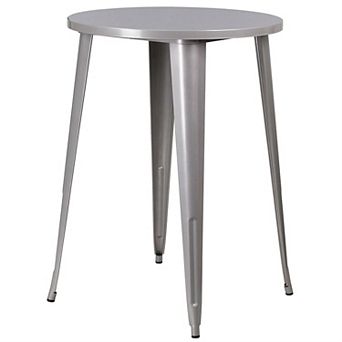 Modern 30-inch Outdoor Round Metal Cafe Bar Patio Table