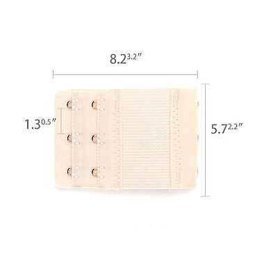 3pcs Lady 2 X 3 Hook And Eye Tape Stretchy Extension Bra Extender No Size White