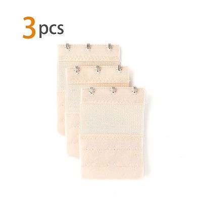 3pcs Lady 2 X 3 Hook And Eye Tape Stretchy Extension Bra Extender No Size White