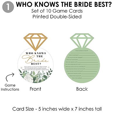 Big Dot Of Happiness Boho Botanical Bride - 4 Bridal Shower Games 10 Each - Gamerific Bundle
