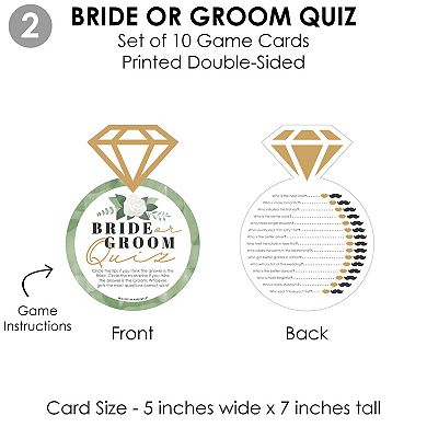 Big Dot Of Happiness Boho Botanical Bride - 4 Bridal Shower Games 10 Each - Gamerific Bundle