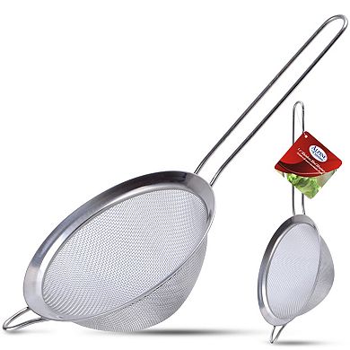Alpine Cuisine Stainless Steel Strainer 5.5" With Durable Mesh & Sturdy Handle Kitchen Gadgets Tools