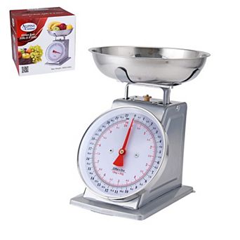 Alpine Cuisine Stainless Steel Analog Kitchen Scale Silver - Mechanical Kitchen Weighing Food Scale