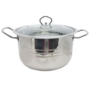 Alpine Cuisine Stainless Steel Dutch Oven With Lid 6.3-qt & Easy Cool Handle