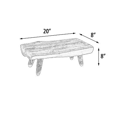 Mountain Studios Cutting Board Charcuterie Stand On Legs 19.7 Inches Natural Teak