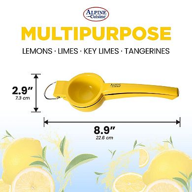 Alpine Cuisine Lemon/lime Squeezer With Hook - Handheld Aluminum Citrus Juicer