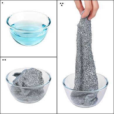 Gray Microfiber Cleaning Cloths, Ultra Soft Absorbent Lint Free Cleaning Rags 12 Pack 10" X 10"