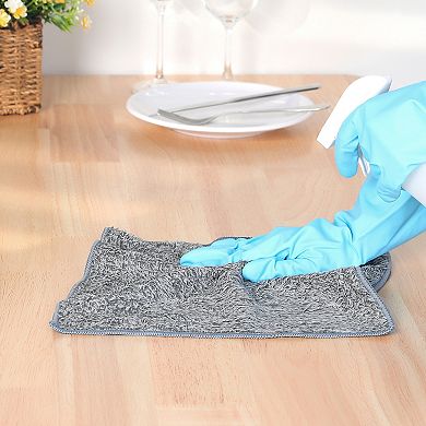 Gray Microfiber Cleaning Cloths, Ultra Soft Absorbent Lint Free Cleaning Rags 12 Pack 10" X 10"