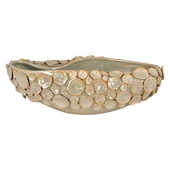 Afd Home Bayshore Silver Shimora Shell Centerpiece Bowl