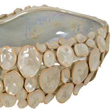 Afd Home Bayshore Silver Shimora Shell Centerpiece Bowl