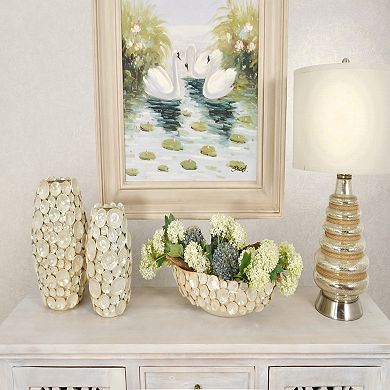 Afd Home Bayshore Silver Shimora Shell Centerpiece Bowl