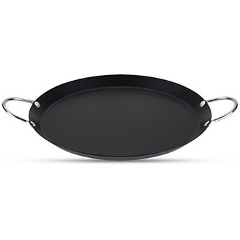 Alpine Cuisine Nonstick Round Comal 14" - Black Carbon Steel Tortilla, Durable, Versatile Kitchen