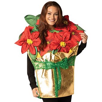 Rasta Imposta Red Poinsettia Holiday Plant Halloween Christmas Costume, Adult One Size R1767-OS Rast