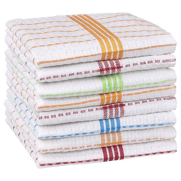 Reusable Super Absorbent Cotton Lint Free Kitchen Towels Multi 12" X 12"