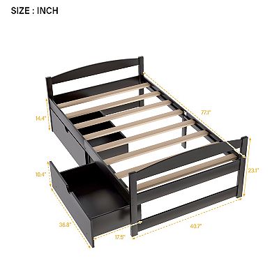 Merax Platform Bed With Two Drawers