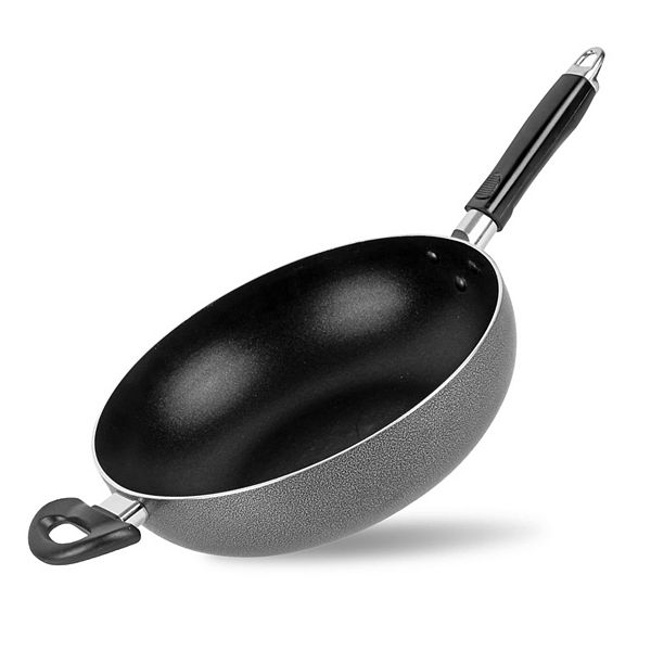 Alpine Cuisine Aluminum Wok 10inch Nonstick Coating, Suitable For
