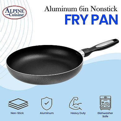 Alpine Cuisine Fry Pan 6-inch Nonstick Coating, Durable Nonstick Cookware, Ideal For Family, Grey