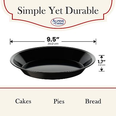 Alpine Cuisine Carbon Steel Pie Pan With Nonstick Coating, Pie Plate For Baking Kitchen