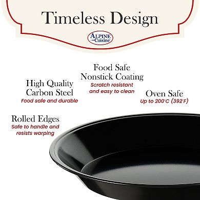 Alpine Cuisine Carbon Steel Pie Pan With Nonstick Coating, Pie Plate For Baking Kitchen
