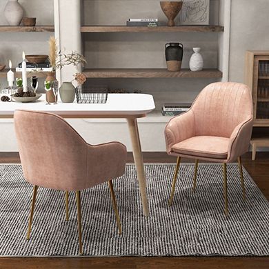 Hivvago Accent Upholstered Arm Chair-pink
