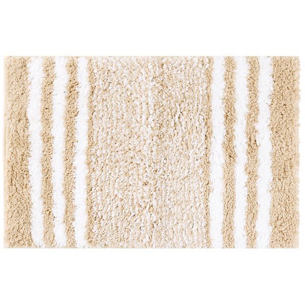 Extra Soft And Absorbent Microfiber Bath Rugs Fluffy Striped Non Slip