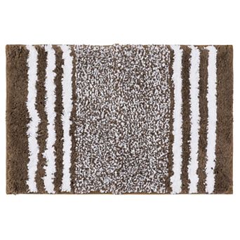 Extra Soft and Absorbent Microfiber Bath Rugs Fluffy Striped Non Slip Bathroom Floor Mat, 16" x 24"