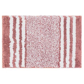 Extra Soft And Absorbent Microfiber Bath Rugs Fluffy Striped Non Slip Bathroom Floor Mat, 16" X 24"