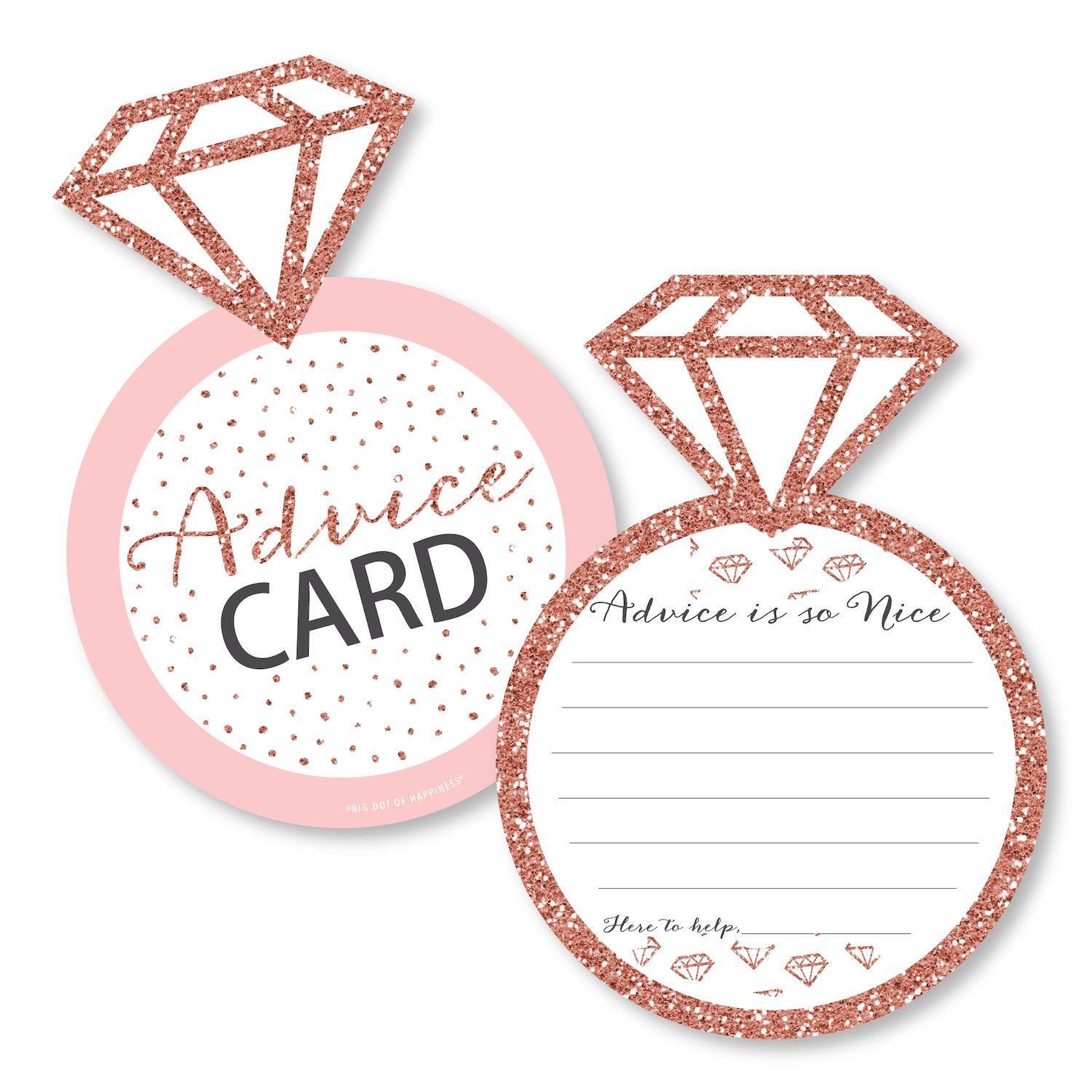 Big Dot of Happiness Bride Squad Rose Gold Bridal Shower Party 4x6