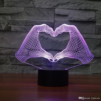 3d Light Hand Heart