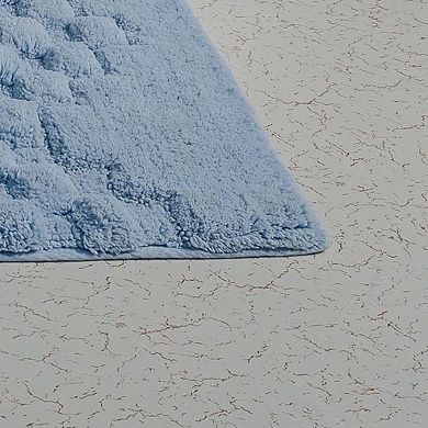 Luxurious Block Pattern High Quality Year Round Cotton With Non-Skid Back Bath Rug