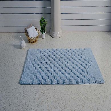 Luxurious Block Pattern High Quality Year Round Cotton With Non-Skid Back Bath Rug