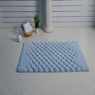 Luxurious Block Pattern High Quality Year Round Cotton With Non-Skid Back Bath Rug