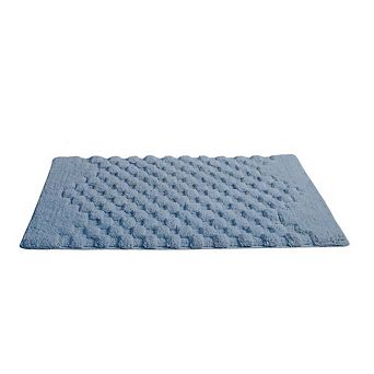 Luxurious Block Pattern High Quality Year Round Cotton With Non-Skid Back Bath Rug