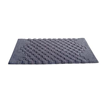 Luxurious Block Pattern High Quality Year Round Cotton With Non-Skid Back Bath Rug