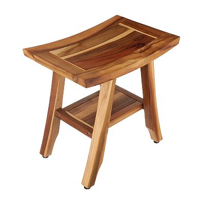 Satori 18" EarthyTeak Shower Bench With Shelf