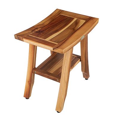 Satori 18" EarthyTeak Shower Bench With Shelf
