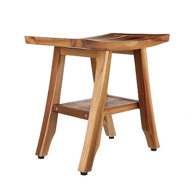 Satori 18" EarthyTeak Shower Bench With Shelf
