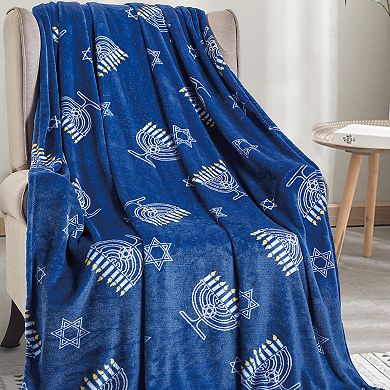 Hannukah Micro Plush Decorative All Season Premium Quality Throw Blanket