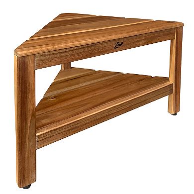 Acacia 28” Corner Shower Bench With Shelf